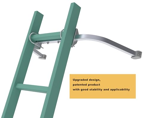 Ladder Stabilizer,Heavy Duty Aluminum Extended Ladder Accessory for Roof Gutter Guard Cleaning Tools,Ladder Stand-Off Wing Span/Wall Ladder Hooks with Non-Slip Rubber Bottom pad.(Patent) - color: Silver Gray-Aluminum