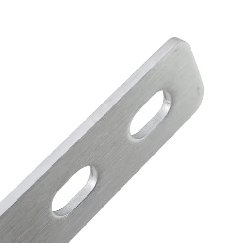 4pcs 16" Flat Straight Brace Brackets 16 Screw Stainless Steel Mending Repair Fixing Plate Joining Plates Connectors Long Slotted Braces for Furniture Table Chair