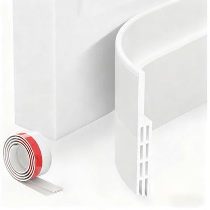 VelTherm Door Draft Stopper - Self-Adhesive Weather Stripping for Energy Saving & Noise Reduction, Easy to Cut & Install, Practical Home Care Gift for Mom, White