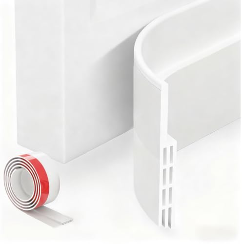VelTherm Door Draft Stopper - Self-Adhesive Weather Stripping for Energy Saving & Noise Reduction, Easy to Cut & Install, Practical Home Care Gift for Mom, White