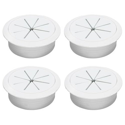 Desk Grommet 2-1/16" (53 mm), Desk Hole Cover for Cables White, Cable Grommet ABS Plastic, Desk Hole Grommet for Office and Home Table Cable, Detachable & Flexible Cable Cord Organizer-4 Pcs - size: 2-1/16"(53 mm)-4Pcs, style: White