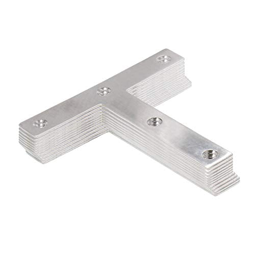 Stainless Steel Mending Bracket Plate ULIFESTAR T Type Mending Plate,Flat Repair Plate for Wood,Metal Straight Fixing Joining Shelf Support for Shelves,Furniture and Cabinet 4Pack (4.7‘’x4.7'') - size: 4.7 x 4.7 inches