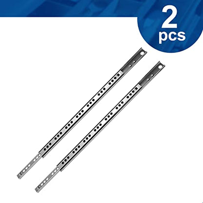 2pcs Ball Bearing Drawer Slides 13.5 Inch / 342mm, 2 Fold Metal Drawer Tracks, Two Way Slide Track Rail Glides with Mounting Screws - 0.67 Inch Wide - size: 13.5 Inch