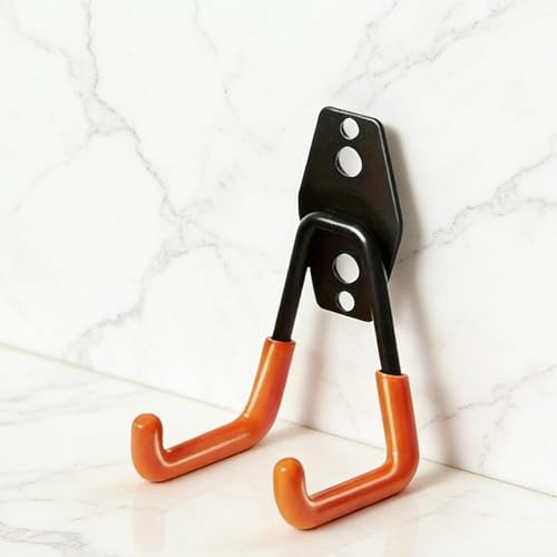 Wall-Mounted Garage Storage Hooks, Heavy Duty Garage Organization Rack, Industrial-Grade Space-Saving Storage Solution for Ladders, Bicycles, and Tools, Orange - color: Orange 2