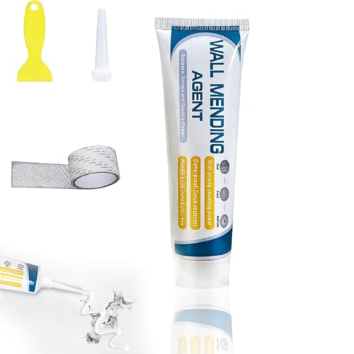 Drywall Patch Repair Kit - Wall Mending Agent for Nail Holes & Cracks | Non-Shrinking Wall Repair Paste with Scraper & Nozzle | Odorless, Quick-Drying Putty (1SET) - color: 1SET