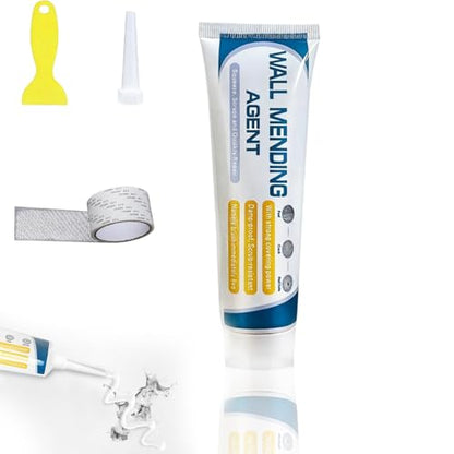 Drywall Patch Repair Kit - Wall Mending Agent for Nail Holes & Cracks | Non-Shrinking Wall Repair Paste with Scraper & Nozzle | Odorless, Quick-Drying Putty (1SET) - color: 1SET
