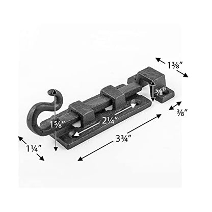 Renovators Supply Manufacturing Door Lock Latch 3.8 in. Black Wrought Iron Pig Tail Tip Styled Slide Bolt Latch with Mounting Hardware - size: Pack of 1, style: 3.88 inch - Curled Tail