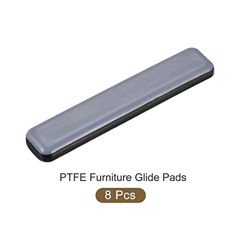 METALLIXITY PTFE Furniture Slider Gliders (75x15mm) 8Pcs, Rectangle Self-Adhesive Floor Protector Pads - for Furniture Carpets - size: 75x15mm