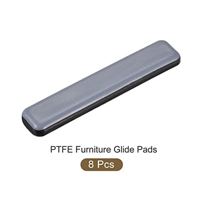 METALLIXITY PTFE Furniture Slider Gliders (75x15mm) 8Pcs, Rectangle Self-Adhesive Floor Protector Pads - for Furniture Carpets - size: 75x15mm