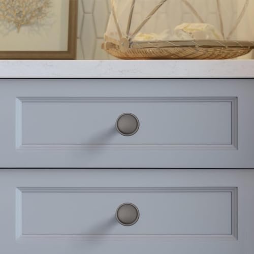 Brushed Bronze Solid Alloy Cabinet Knob Soft-Touch Color 30 Pack Round Knurled Cabinet Handle Hardware Drawer Pulls (20, Soft-Touch Gray) - color: Soft-Touch Gray