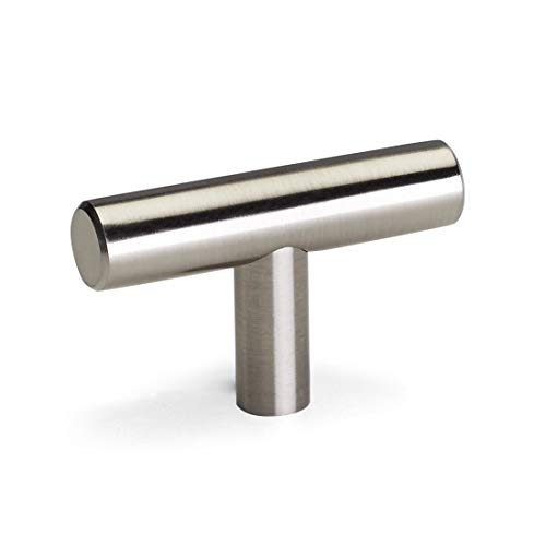 Goldenwarm 15Pack Single Hole Brushed Stainless Steel Cabinet Knobs and Pulls Door Cupboards Drawers Bedroom Furniture Handles 50mm/2in Overall Length - color: ‎Brushed Stainless Steel, size: 15 Pack