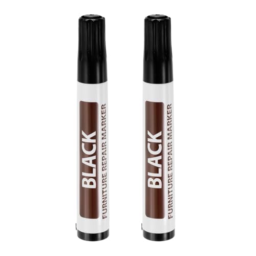 uxcell Furniture Repair Wood Markers, 2 Pcs Black Touch Up Filler Sticks, Oil Based Paint Markers for Scratches, Wood Floors, Tables, Cabinet, Carpenters, Cover Ups - color: Black