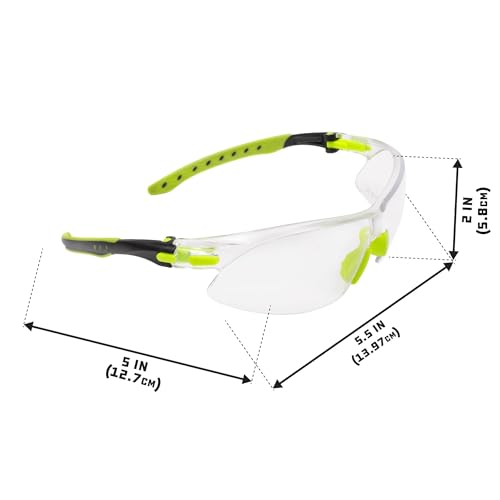 ULTRX Unisex Safety Glasses - color: Lime Green