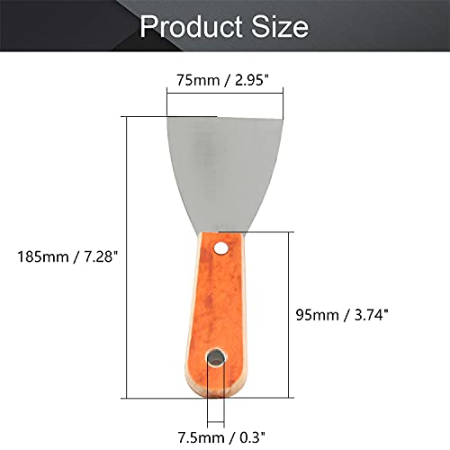Utoolmart Putty Scraper 3" Cr-V Steel Stiff Putty Knives with Plastic Handle for Taping Paint Wall Floor Tile 2Pcs - size: 3 inch