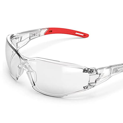 Safety Glasses Anti-Fog Lens,Adjustable Frames Eye Protection Goggles For Men Women - color: Red