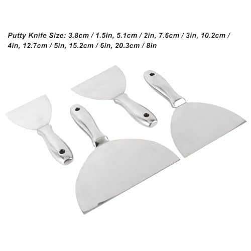 7pcs Stainless Steel Putty Knife Set for Drywall Spackle Mud Repair and Paint Scraping
