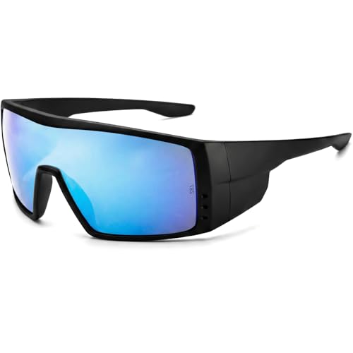 MAXJULI Z87 Wrap Around Sports Sunglasses with Side Shield for Men TR90 Ultralight UV400 Protection Safety Glasses 8704