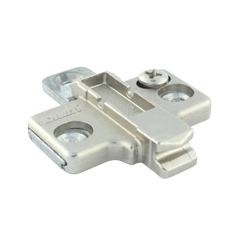Blum 175H7100x10S 175H7100, Frameless Mounting Plate, Clip-On, 0 mm Height (Pack of 10 with Screws), Nickel Finish - size: Pack of 10, style: With Screws