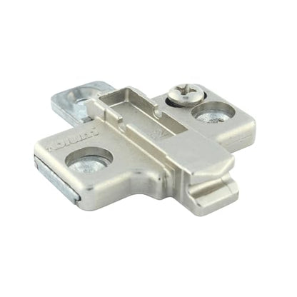 Blum 175H7100x10S 175H7100, Frameless Mounting Plate, Clip-On, 0 mm Height (Pack of 10 with Screws), Nickel Finish - size: Pack of 10, style: With Screws