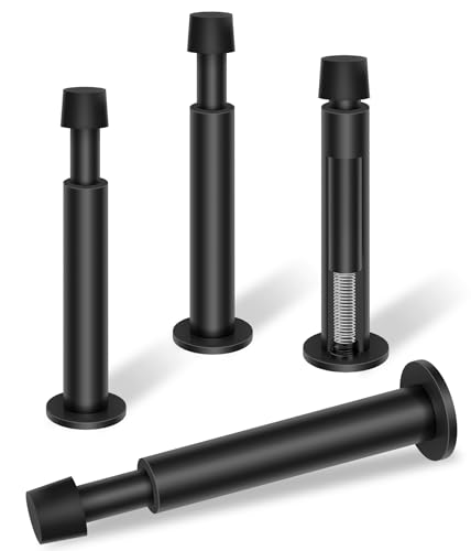 KOLAKO Black Door Stops, 4 Pack Door Stoppers for Wall, 4.4 Inch Doorstop Wall Protector with Rubber Bumper Tip, Door Stoppers for Bottom of Door, Matte Black - color: Black, size: 4.4 Inch - 4 Pack