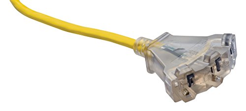 Coleman Cable 41878802 Multi Outlet Extension Cord; 25 Feet; Yellow