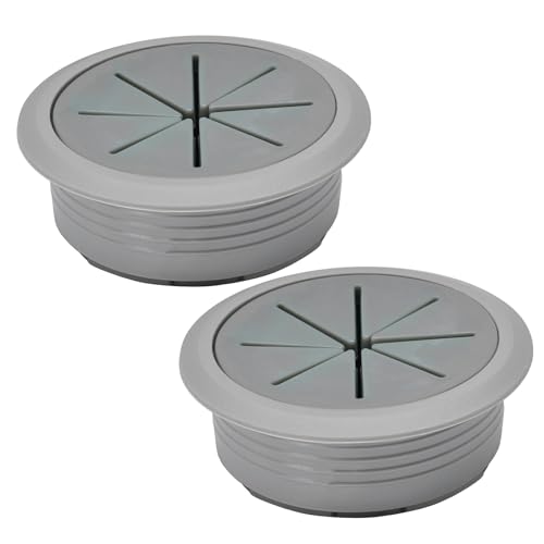 EASYEAH 2 Pcs Desk Grommet 2-1/16" / 53 mm, Desk Hole Cover for Cables Dark Grey, Cable Grommet ABS Plastic, Desk Hole Grommet for Home & Office Pc, Detachable Cable Cord Organizer - size: 2-1/16" / 53 mm, style: 2pcs Dark Grey