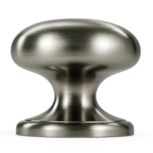 trust4care 4-Pack Large Brushed Satin Nickel Bi-fold Closet Door Knobs with Wide Base, Round Brass Wardrobe Folding Kitchen Cabinet Knobs, 1-1/2 Inch Furniture Pantry Drawer Pulls Handles - color: Nickel, size: Set of 4