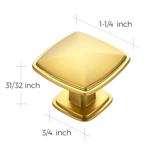 Ravinte 15 Pack Gold Kitchen Cabinet Square Knob Single Hole Cabinet Hardware for Dresser Drawer Cabinet Pulls Drawer Knobs Cabinet Knobs Contemporary Antique Rustic - color: Gold