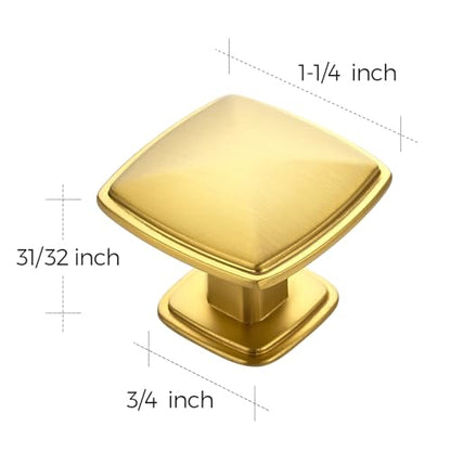 Ravinte 15 Pack Gold Kitchen Cabinet Square Knob Single Hole Cabinet Hardware for Dresser Drawer Cabinet Pulls Drawer Knobs Cabinet Knobs Contemporary Antique Rustic - color: Gold