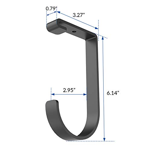 FLEXIMOUNTS 4 Pack Add On Storage Flat Hook Accessory for Garage Ceiling Rack and Wall Shelving, Max Weight Capacity up to 50lbs, Black - color: Black