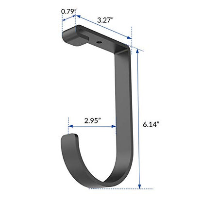 FLEXIMOUNTS 4 Pack Add On Storage Flat Hook Accessory for Garage Ceiling Rack and Wall Shelving, Max Weight Capacity up to 50lbs, Black - color: Black