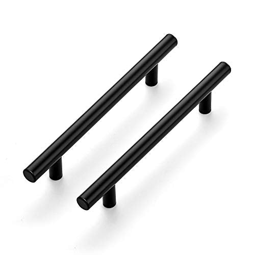 Ravinte 10 Pack 7.38'' Cabinet Pulls Flat Black Stainless Steel Kitchen Cupboard Handles Cabinet Handles 7.38''Length, 5'' Hole Center - size: 7.38 Inch (5 Inch Hole Center)