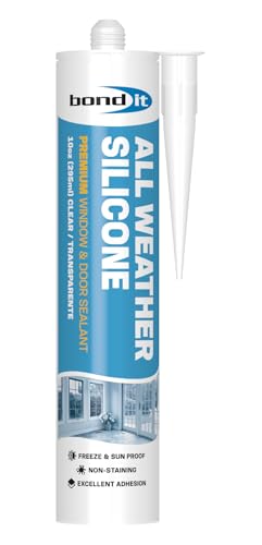 Bond It All Weather Silicone, Premium Window and Door Sealant, Waterproof Silicone Sealant, Permanently Flexible, Low Odor, Neutral Cure, Interior & Exterior Use, 10 oz, Brown - color: Brown