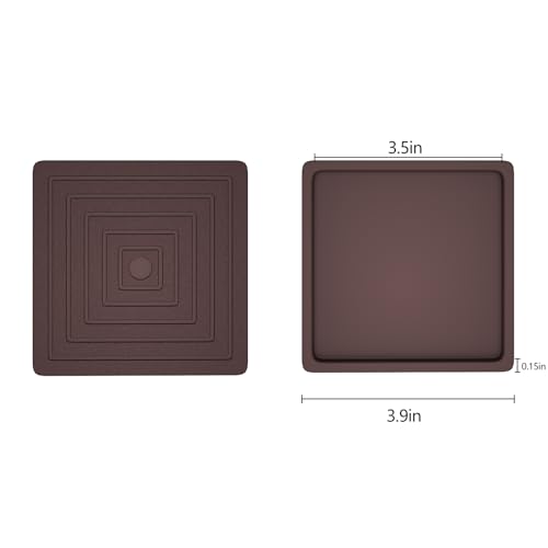 3.5x3.5 Square Rubber Furniture Caster Cups,8 Pack Anti-Sliding Furniture Pads Bed Stopper Floor Protectors with Grip,Protect Any Flooring Brown - size: 3.5in Brown 8Pcs