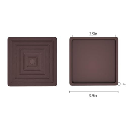 3.5x3.5 Square Rubber Furniture Caster Cups,8 Pack Anti-Sliding Furniture Pads Bed Stopper Floor Protectors with Grip,Protect Any Flooring Brown - size: 3.5in Brown 8Pcs