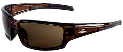 Bullhead Safety Eyewear Maki Glasses - Anti-Fog, Lightweight, Impact/Scratch Resistant, UV Blocking Sunglasses for Hunting/Shooting, Outdoor Sports, Construction, Brown/Crystal Brown - color: Brown Lens, Crystal Brown Frame, style: Anti-fog, Precision Len