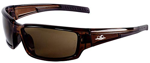 Bullhead Safety Eyewear Maki Glasses - Anti-Fog, Lightweight, Impact/Scratch Resistant, UV Blocking Sunglasses for Hunting/Shooting, Outdoor Sports, Construction, Brown/Crystal Brown - color: Brown Lens, Crystal Brown Frame, style: Anti-fog, Precision Len