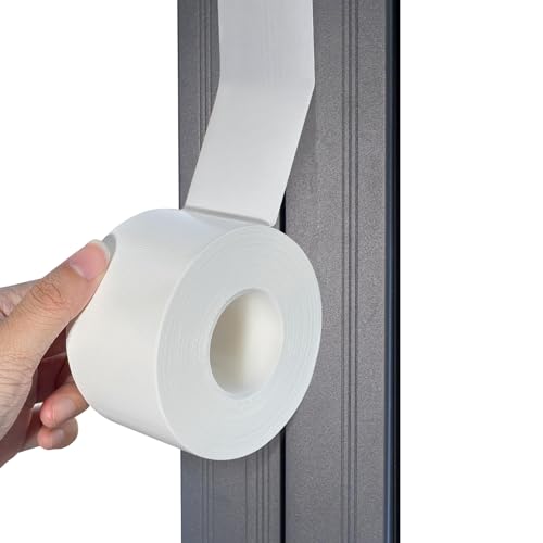 White Window Weather Sealing Tape,Window Draft Isolation Sealing Film Tape,Window AC Seal Air Conditioner Sealing Tape No Residue, Self Adhesive for Keep Out Cold Air Dust Rain, Waterproof - color: White, size: 2 Inch x 65 FT