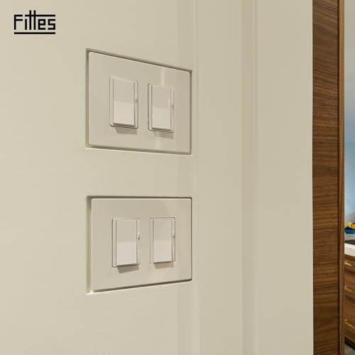 Fittes Modern Flush Wall Outlet Switch Receptacle Mount, Recessed Outlet Mount, 1 Gang, Customizable, ABS, White - size: 1 Gang, style: 1 Pack
