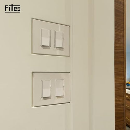 Fittes Modern Flush Wall Outlet Switch Receptacle Mount, Recessed Outlet Mount, 1 Gang, Customizable, ABS, White - size: 1 Gang, style: 1 Pack