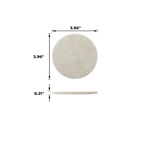 Shepherd Hardware 9921 4-Inch Heavy Duty Self-Adhesive Felt Furniture Pads, 4-Pack, Beige,Tan - size: 4 Inch