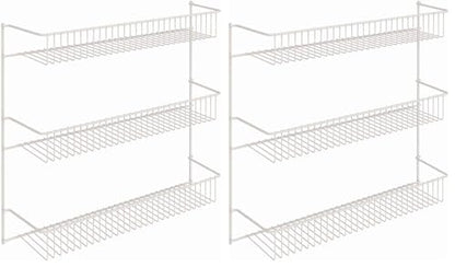 ClosetMaid 3-Tier Hanging Wall Mounted Metal Rack for Spices, Shelf Storage, Pantry Organization, Laundry, Kitchen, Bathroom, White, 8022 (Pack of 2) - size: 18-Inch Wide (Pack of 2), style: 3-Tier