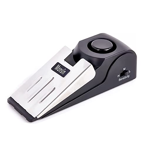 Door Stop Alarm, Door Stopper with 120DB Security Alarm, Floor Wedge Doorstop for Travel Apartment Home House (Pack of 1) - color: Black, size: 1 Pack