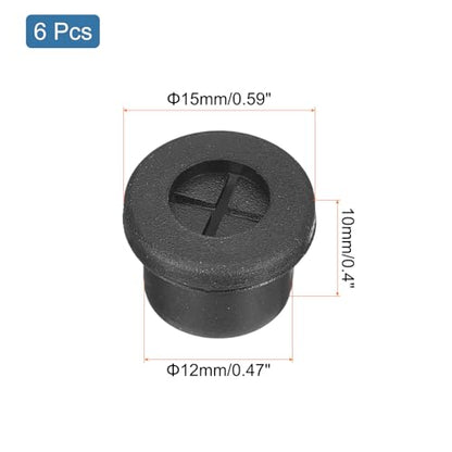uxcell 6 Pcs Cable Cord Grommet, 1/2 Inch (12mm) Desk Grommet Flexible Rubber Grommets Wire Hole Cover Pass Through for Office Computer Desk Wire Organizer, Black - size: 1/2 Inch (12mm)