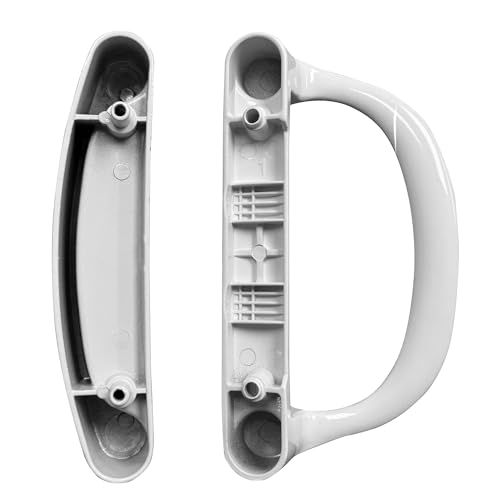 White Siding Patio Door Handle Kit | Handle Replacement for Sliding Glass Door Repair | Sliding Door Handle Kit with Keeper, Latch, and Screws (DH-508-W)