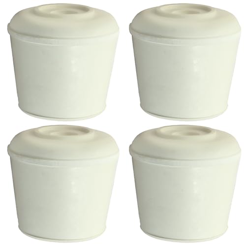 4pcs 1-1/2 Inch Round Chair Leg Tips Caps, Non-Slip Rubber Chair Leg Floor Protectors, White Furniture Leg Caps Fit for 1.45"-1.5" (37-38mm) Diameter Round Feet - size: 1-1/2 Inch-White