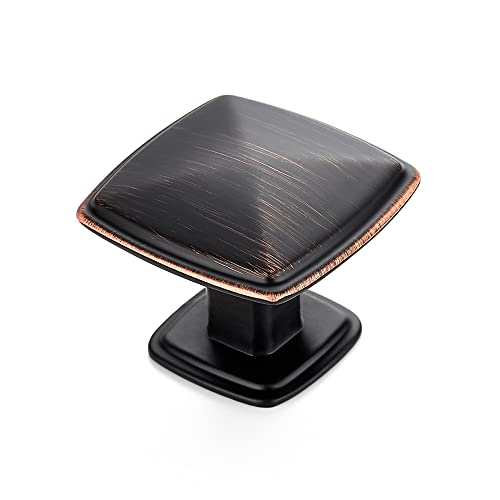 Ravinte 15 Pack Oil-Rubbed Bronze Kitchen Cabinet Square Knob Single Hole Cabinet Hardware for Dresser Drawer Cabinet Pulls Drawer Knobs Cabinet Knobs - color: Oil Rubbed Bronze