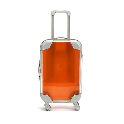 False Eyelash Storage Box, Portable Travel Organizer Mini Luggage False Eyelash Tray Makeup Tool (ORANGE) - color: ORANGE