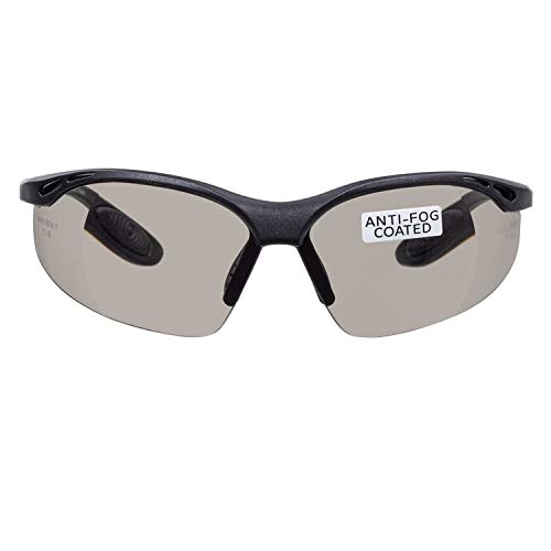 voltX 'Constructor' SAFETY READERS Full Lens Reading Safety Glasses (+1.5 Dioptre, Smoke) ANSI Z87.1+ & CE EN166F, Wraparound Style - Includes Safety Cord with headstop - UV400 anti fog coated lens - color: Smoke, size: +1.5 Dioptre