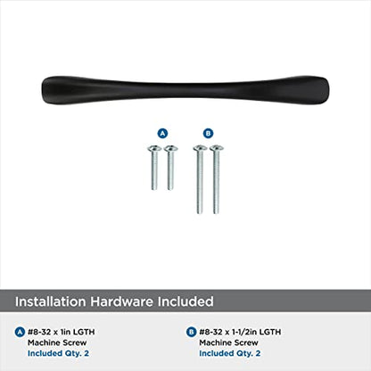 Amerock | Cabinet Pull | Matte Black | 3-3/4 inch (96 mm) Center to Center | Vaile | 1 Pack | Drawer Pull | Drawer Handle | Cabinet Hardware - color: Matte Black, size: 3-3/4 inch (96mm) Center-to-Center, style: Single